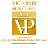Victoires de la Pierre-Papier 2021 SCPI Commerce Meilleure Performance Globale sur 10 ans 2021 Sofidy